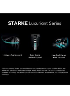STARKE Pack of 1 Half Over Lay Soft Close Fast Mounted 1 Section Force Buffering Hinge - Black, 105 Degree Opening Angle, 14-22 mm Application, Protective Cover & Screws included.  - Image 4