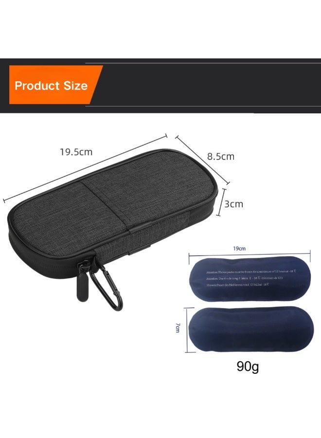 McDou Insulin Pen Cooler Travel Case,Insulin Cooler Bag with 2 Reusable Ice Packs,Portable Insulin Refrigerator for Insulin Pen and Other Diabetic Supplies(Black) - Image 3