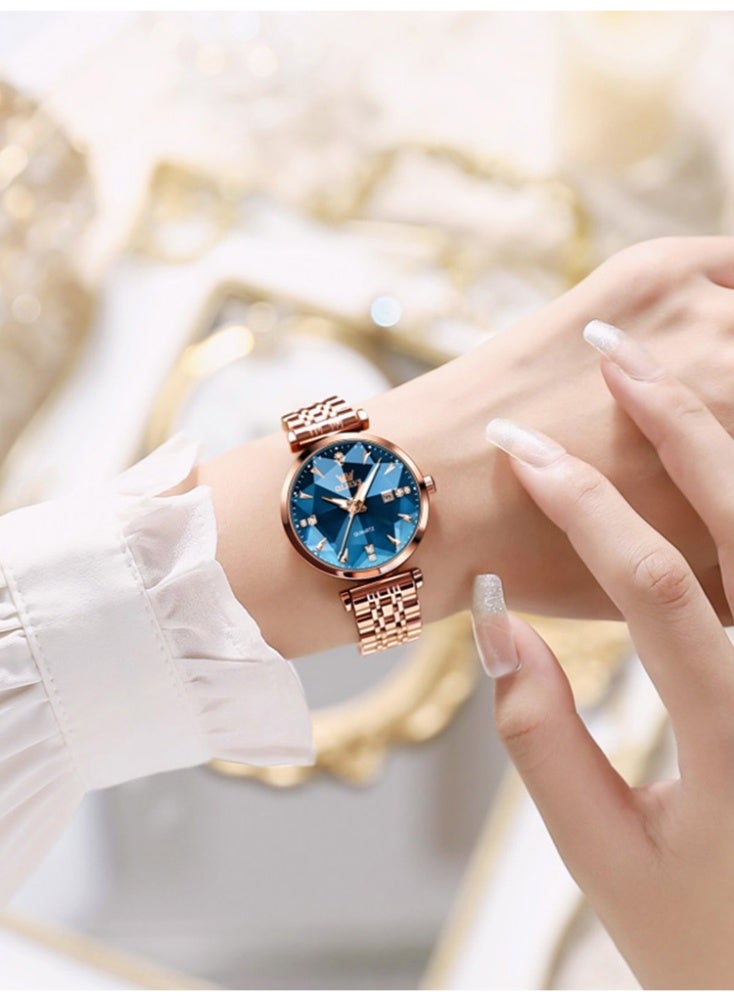 أوليفز ساعة OLEVS للسيدات بحركة كوارتز بسيطة مقاومة للماء وساعة يد نسائية مضيئة أنيقة وهدايا أنيقة - Image 4