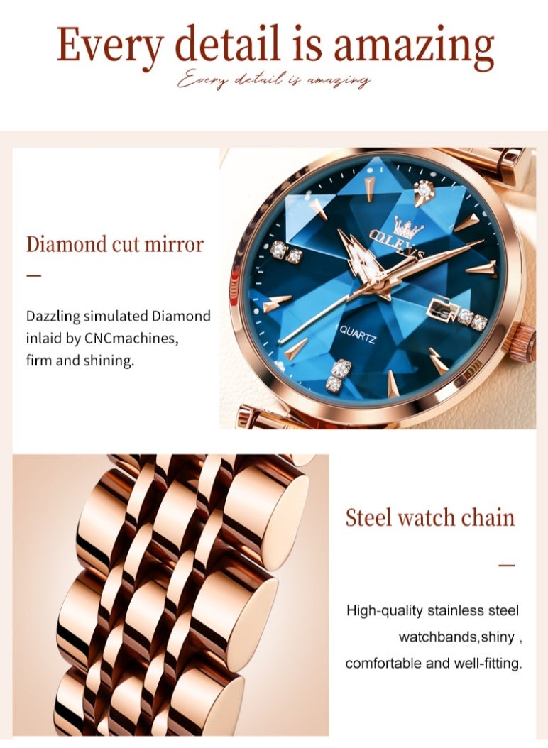 أوليفز ساعة OLEVS للسيدات بحركة كوارتز بسيطة مقاومة للماء وساعة يد نسائية مضيئة أنيقة وهدايا أنيقة - Image 5