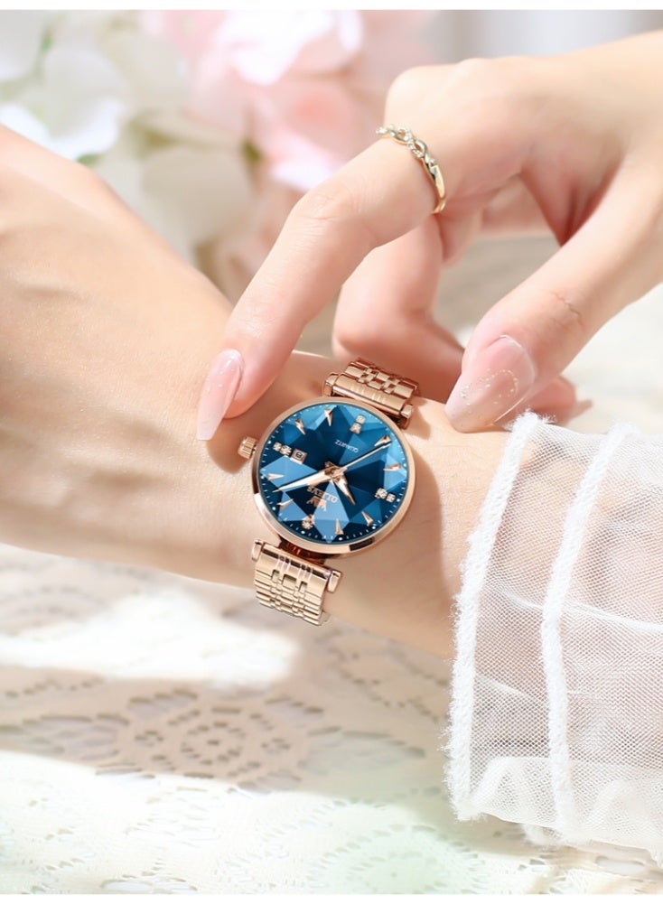 أوليفز ساعة OLEVS للسيدات بحركة كوارتز بسيطة مقاومة للماء وساعة يد نسائية مضيئة أنيقة وهدايا أنيقة - Image 3