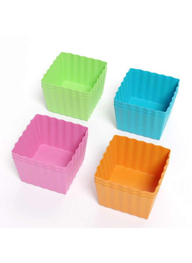 Bakerpan حاملات كعك صغيرة من السيليكون أكواب خبز 1.5 بوصة مربعة 12 عبوة - Image 3