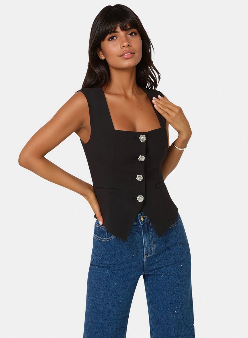 bebe Fitted Vest - Image 1