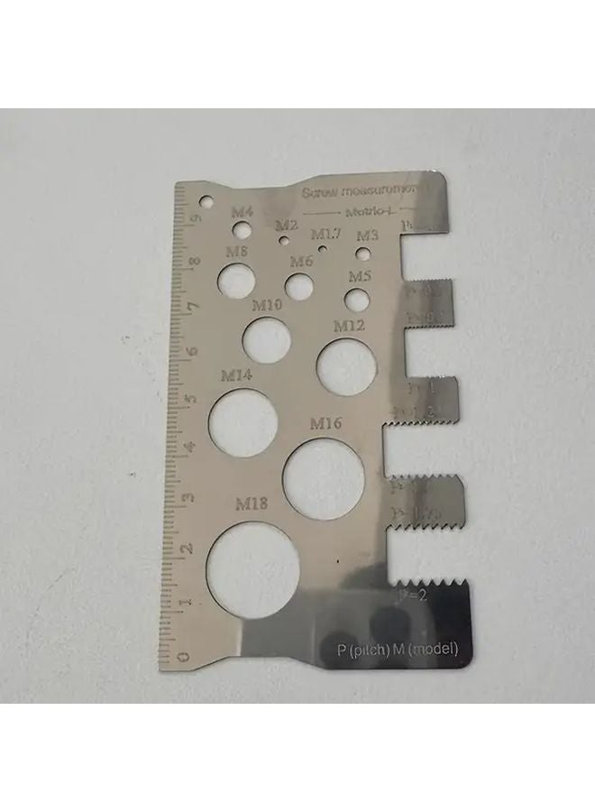 Stainless Steel Screw Bolt Measuring Ruler Metric Imperial Scale M2 M16 - Image 1
