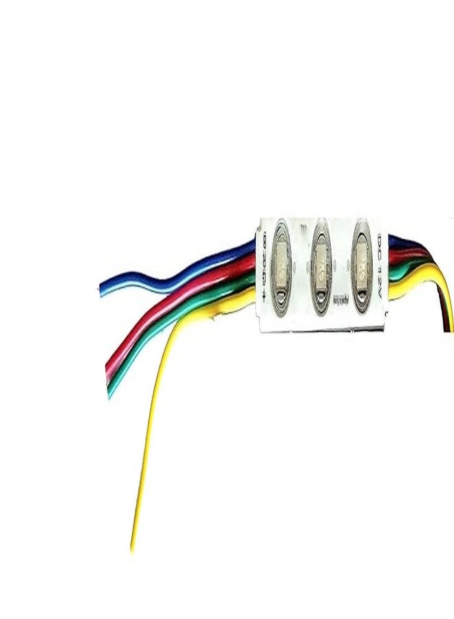 Wizzo (10 Pieces) RGB 3 Color 3 Led Optical Module Strip 5050 SMD Waterproof 4 Wire Interior Light Motorbike LED - Image 2
