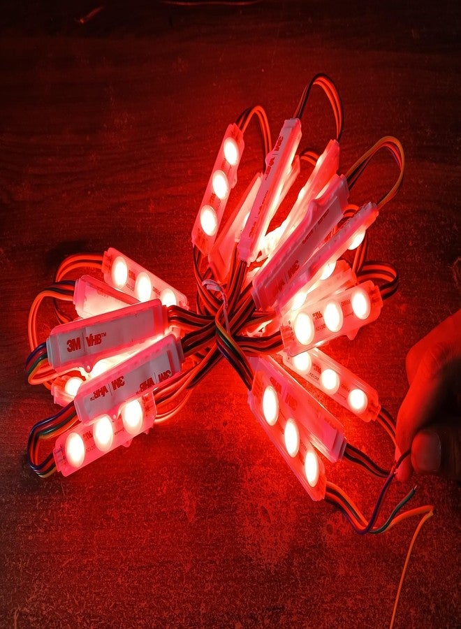 Wizzo (10 Pieces) RGB 3 Color 3 Led Optical Module Strip 5050 SMD Waterproof 4 Wire Interior Light Motorbike LED - Image 4