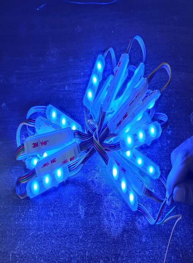 Wizzo (10 Pieces) RGB 3 Color 3 Led Optical Module Strip 5050 SMD Waterproof 4 Wire Interior Light Motorbike LED - Image 5