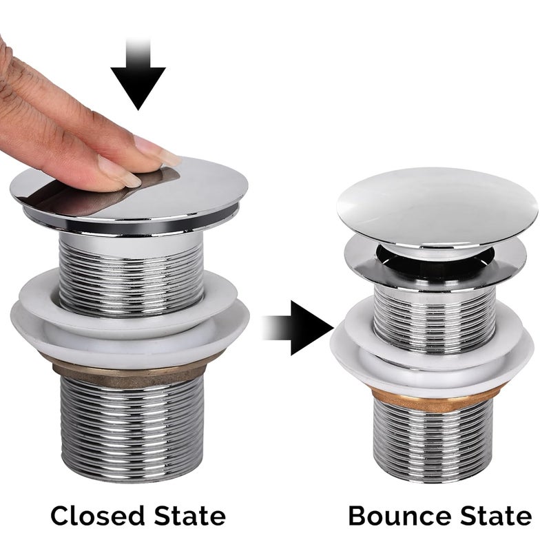 Prem's وصلة تصريف حوض بريم بوب أب 3 بوصة خيط كامل - مخرج تصريف عالمي، مقاوم للصدأ ودائم - Image 2