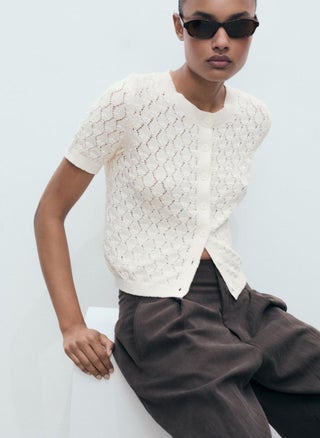 Short-Sleeved Openwork Knitted Cardigan - pzsku/ZD37C8029FD9F3FDB61A8Z/45/_/1744187519/ad8d8ee2-50dd-4b89-aa0b-f6c16ff2c26c