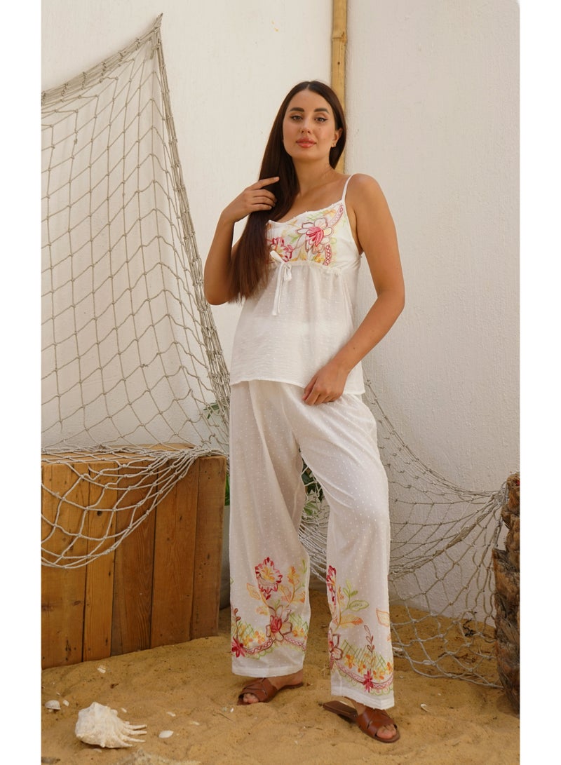 Wasan Sleeveless Floral Cotton Pajama Set - Image 1