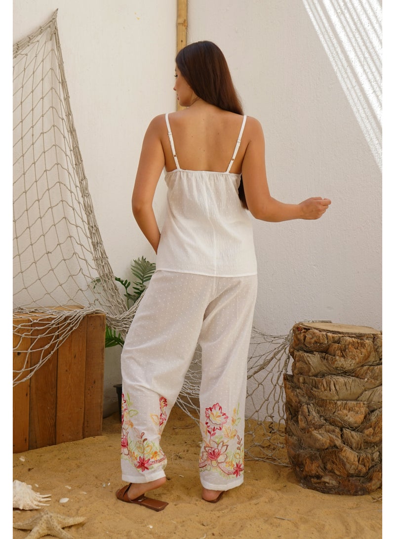 Wasan Sleeveless Floral Cotton Pajama Set - Image 4