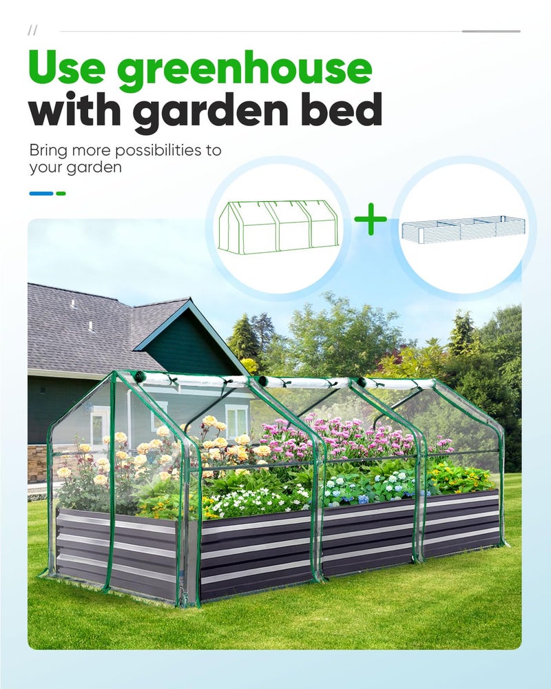Quictent Mini Greenhouse, Portable Quick-Setup Small Tabletop Waterproof UV Protected PVC Cover Shelter for Outdoors/Indoors W/ Raised Base for Garden Plant Seed Starting, 8 Stake, 95"x36"x36", Clear - Image 4