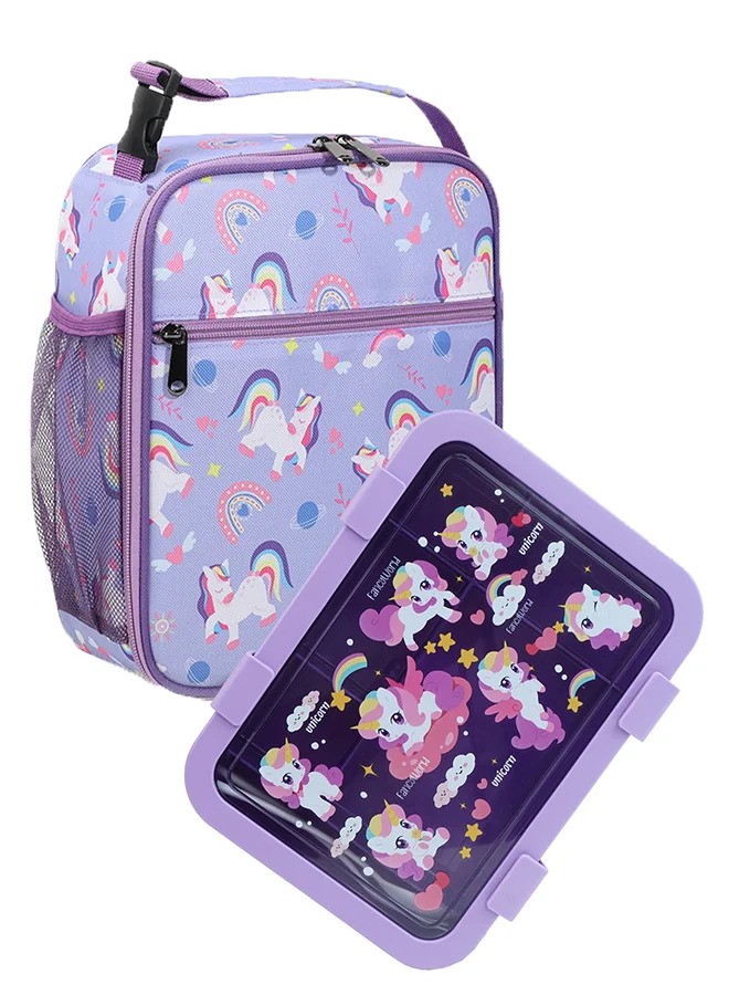 LITTLE SURPRISE BOX Little Surprise Box, 2 pcs Uni Lunchbag & 5 section Lunch box for Kids