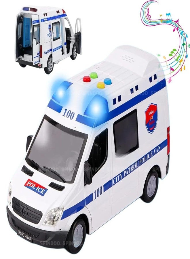 Spindoo Police Van Toy for Kids - Light Music & Operational Parts, Strong Material, Ideal Toys for 3+ Year Boy - Durable & Engaging Kids Toys for Creative Play (Age 3+) - Image 1