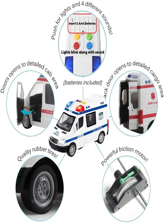 Spindoo Police Van Toy for Kids - Light Music & Operational Parts, Strong Material, Ideal Toys for 3+ Year Boy - Durable & Engaging Kids Toys for Creative Play (Age 3+) - Image 3