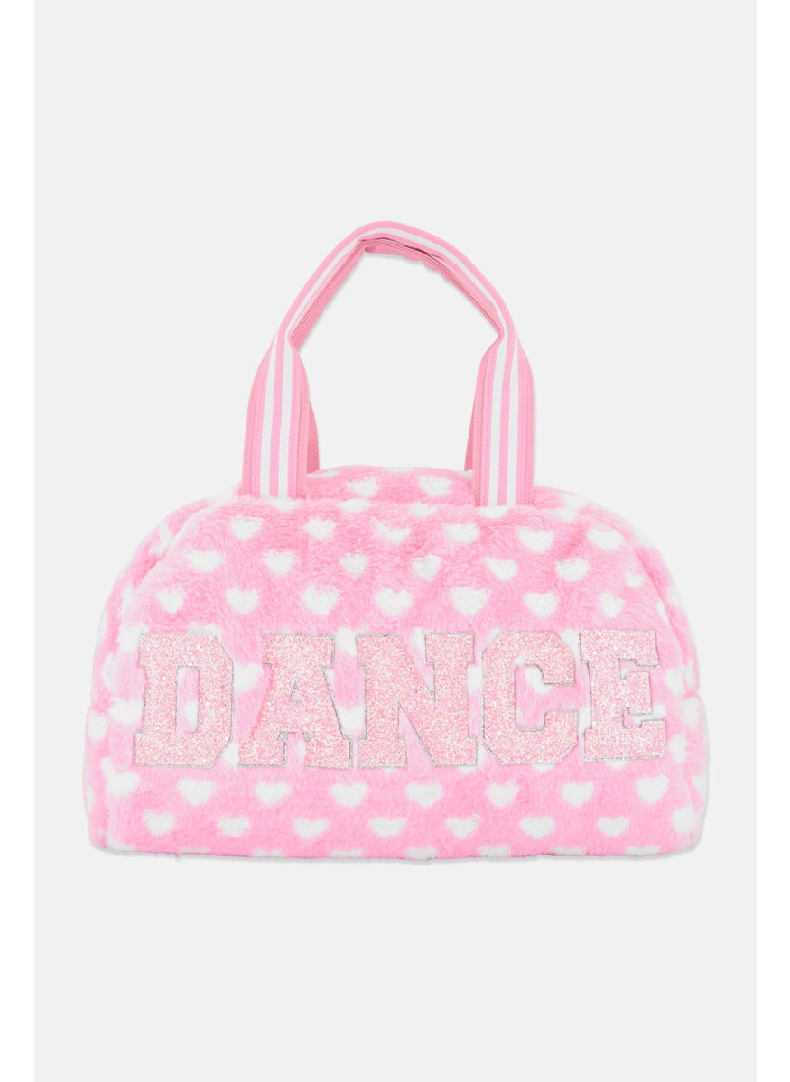 OMG Accessories Women Faux Fur Duffle Bag 29 H x 41 L x 14 W cm, Pink Combo  - Image 1