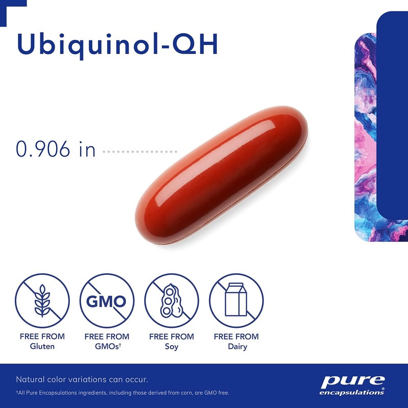 Pure Encapsulations UbiquinolQH  200 mg Ubiquinol  Active Form of Coenzyme Q10  Heart Health  Energy Metabolism Support  Antioxidant Supplement  60 Softgel Capsules - Image 3