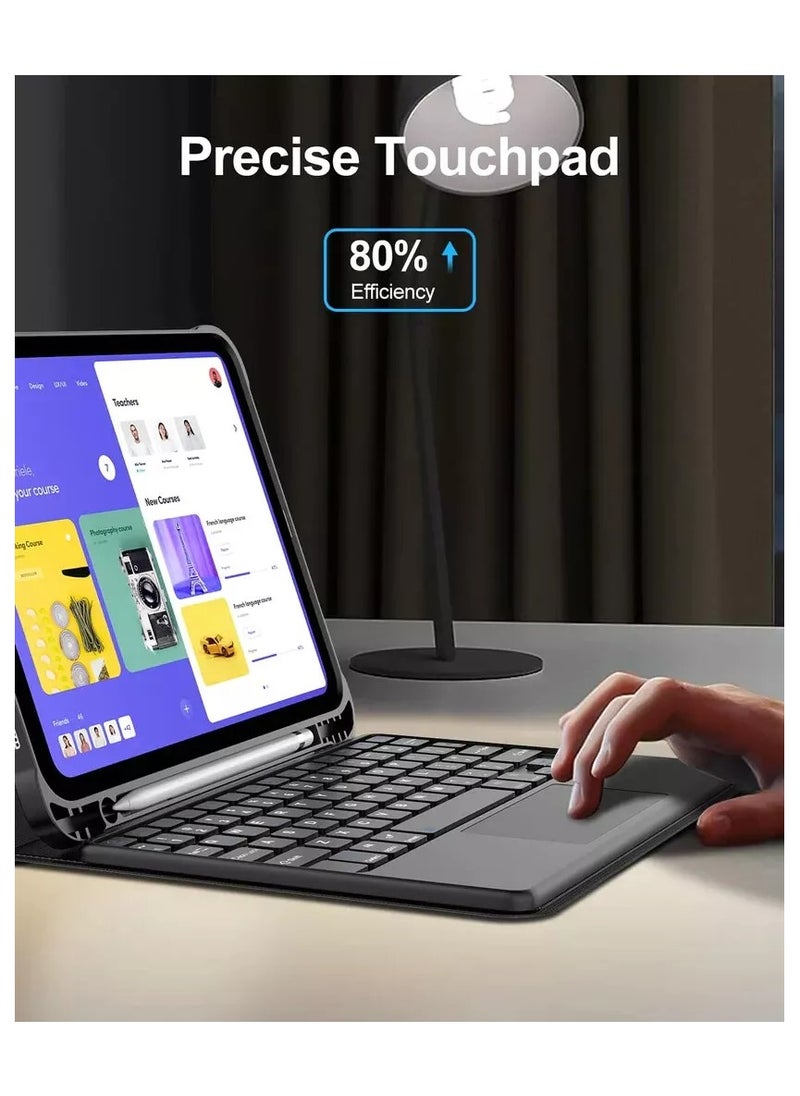 TWEGGON Keyboard Case with Touchpad for Apple iPad 10th Generation 10.9" Builtin Pen Holder Black  - Image 2