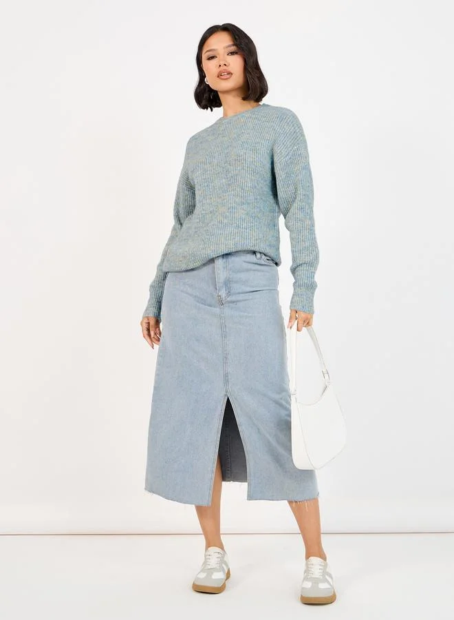 Styli Regular Fit Regular Length Mixed Yarn Sweater
