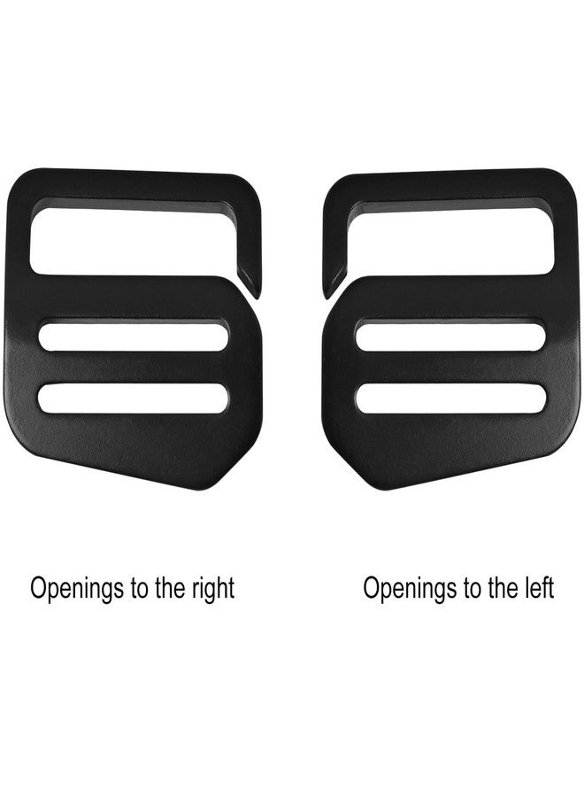 LUORNG 6Pcs G-button, Aluminum Alloy, Black, Wave Buckles Backpack Strap Belt Hardware Carabiners Hook Buckle Clips Strap Webbing Inner Diameter 25mm/1in-3 Left 3 Right, Black, 25mm - Image 3