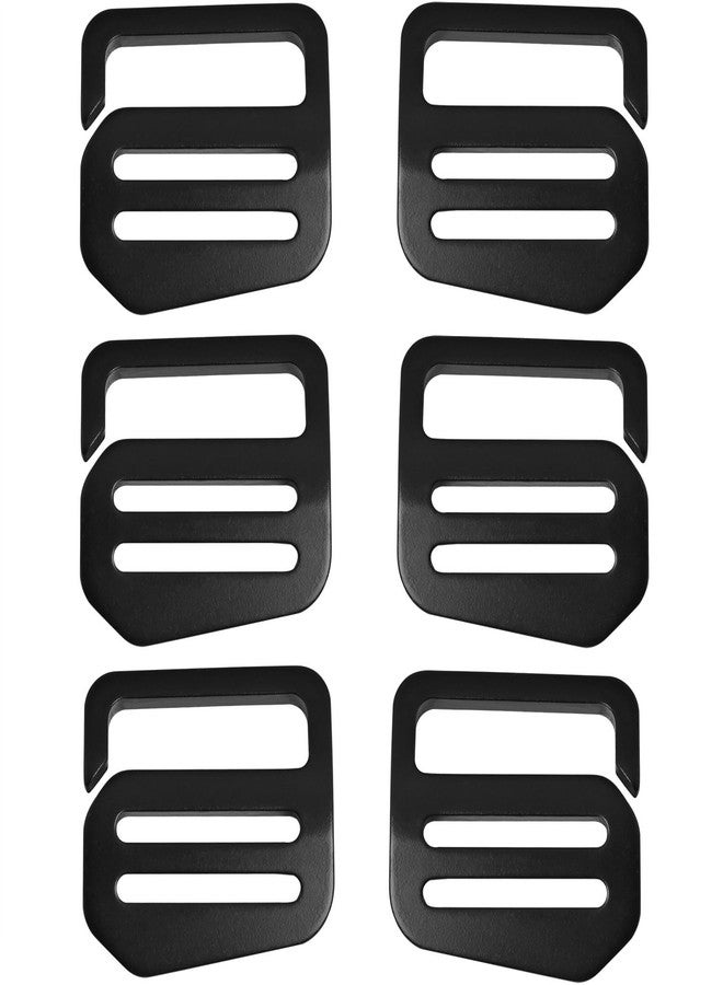 LUORNG 6Pcs G-button, Aluminum Alloy, Black, Wave Buckles Backpack Strap Belt Hardware Carabiners Hook Buckle Clips Strap Webbing Inner Diameter 25mm/1in-3 Left 3 Right, Black, 25mm - Image 1