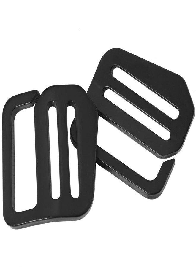 LUORNG 6Pcs G-button, Aluminum Alloy, Black, Wave Buckles Backpack Strap Belt Hardware Carabiners Hook Buckle Clips Strap Webbing Inner Diameter 25mm/1in-3 Left 3 Right, Black, 25mm - Image 2