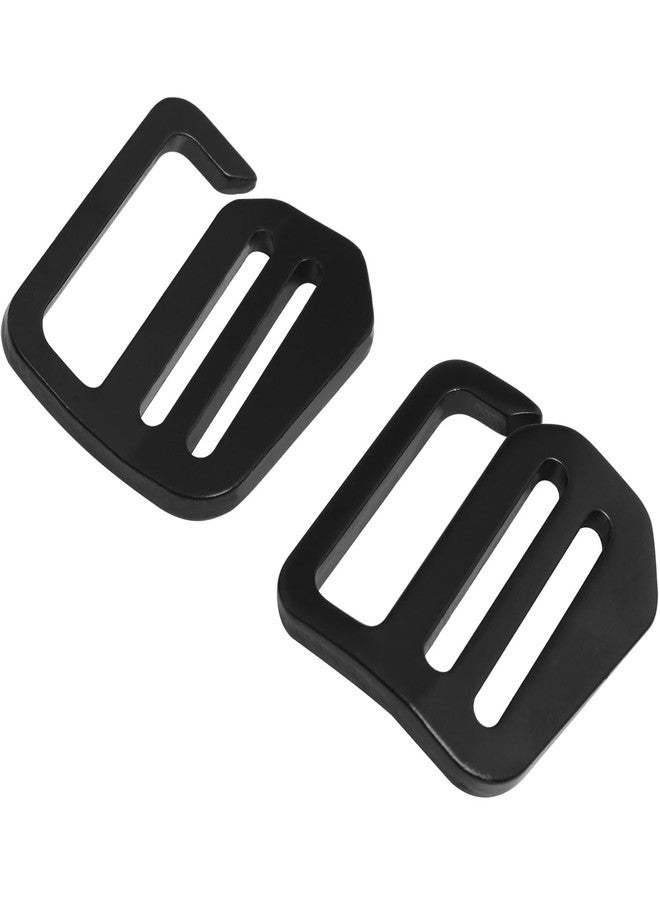 LUORNG 6Pcs G-button, Aluminum Alloy, Black, Wave Buckles Backpack Strap Belt Hardware Carabiners Hook Buckle Clips Strap Webbing Inner Diameter 25mm/1in-3 Left 3 Right, Black, 25mm - Image 5