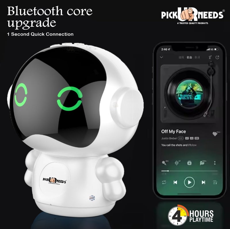 Pick Ur Needs Rechargeable Wireless Mini DJ Bluetooth Speaker HiFi Bass, LED Lights, 800mAh Battery, USB/TF Card/TWS Playback - Image 3