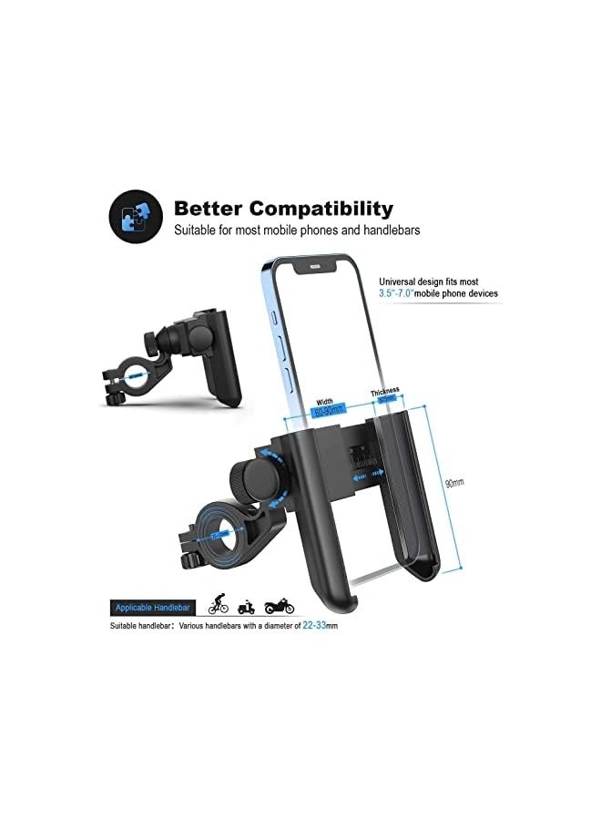 PROMASS Upgraded Bike Phone Mount 360° Rotatable Universal Bicycle Motorcycle Scooter Bike Accessories Handlebar Phone Clip/Bike Phone Holder for Any Smartphones Between 3.5 and 7.0 inches - Image 4