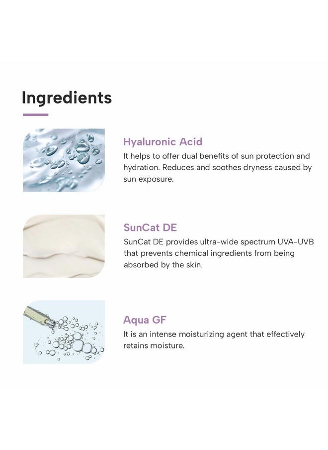 DERMATOUCH Hyaluronic Sunscreen Hydrating Ultra Light Aqua Gel With Spf 50 Pa++++ For Broad Spectrum Uv A Uv B & Blue Light Protection For Oily Skin 50G  - Image 4