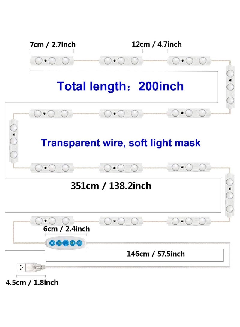 Alruht Vanity Mirror Lights Kit, 5 Color Vanity Makeup Light, 5m with Dimmable Color and Brightness Lighting Fixture Strip for Table & Bathroom Mirror(Mirror Not Included) - Image 3