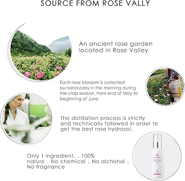 MagiForet Rose Water Spray 4 oz MagiForet Rose Water Toner Spray 100 Organic Distilled Rose Hydrosol Therapeutic Grade Rose Water for Face Hair Acne Rosewater Facial Spray Alcohol Free with Face Mask - Image 3
