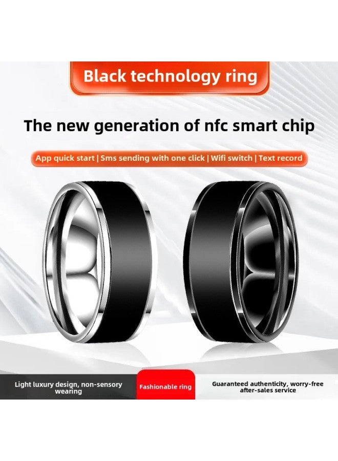 NFC Ring Black Technology Bluetooth Ring Solar Multifunction Android درجة الحرارة السحرية مع Ins مقاومة للماء اللون: 【حلقة مقاومة للماء】 أسود رقم 8 محيط الإصبع 56.9 ملم - Image 4
