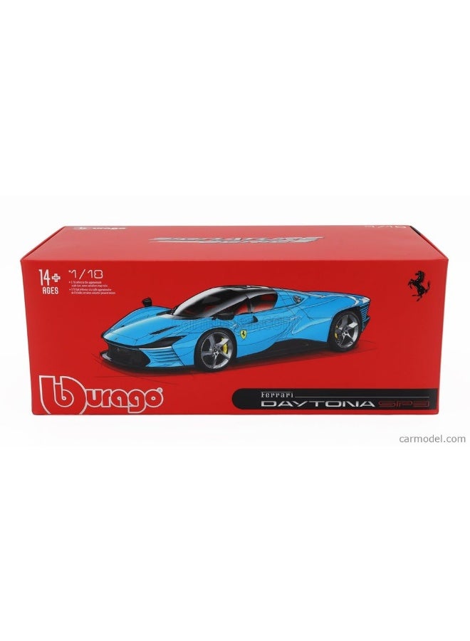 Bburago سيارة ببراغو فيراري سبيشال فيراري دايتونا SP3 مصنوعة من المعدن (أزرق فاتح، 1:18) - Image 1