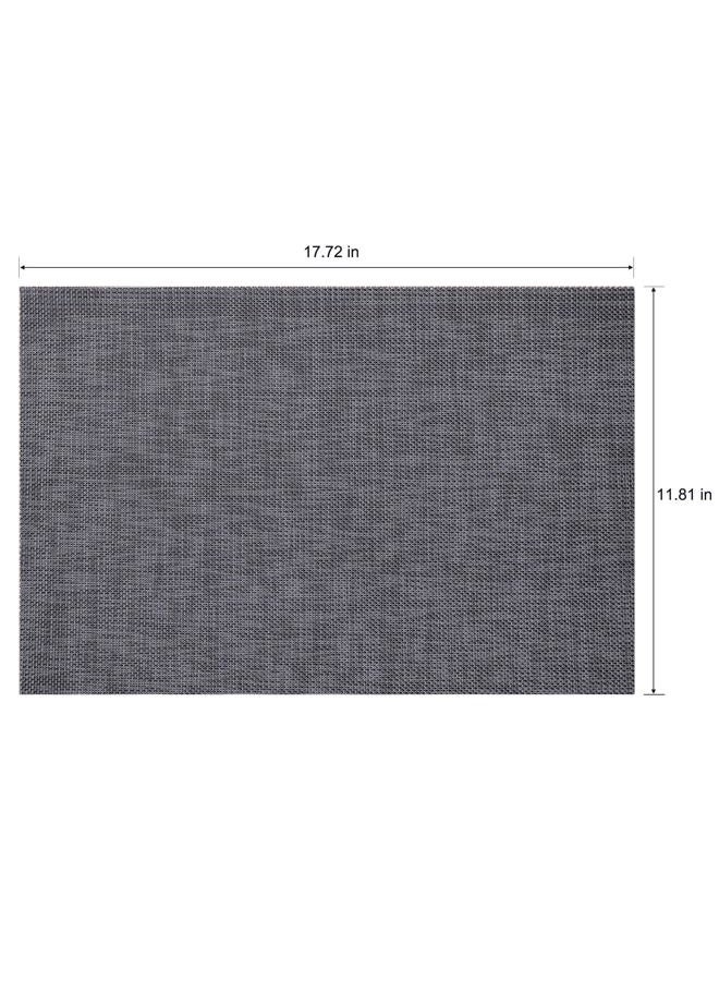 CADONO Placemats Set of 6 Washable Indoor/Outdoor Vinyl Place Mats for Dining Table Durable Non-Slip Heat Resistant PVC Weave Table Mats(Black) - Image 2