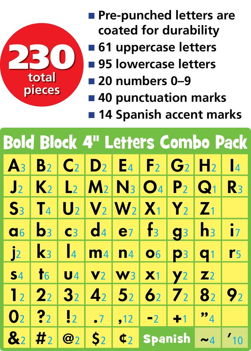Teacher Created Resources Everyone is Welcome 4" Bold Block Letters Combo Pack (TCR7153) - Image 5