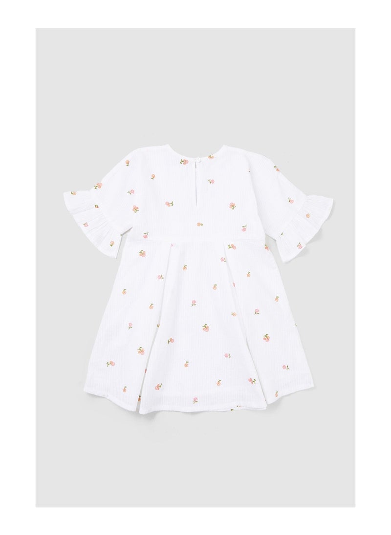 Blue zoo - Toddler Girls Flower Seersucker Dress - Image 1