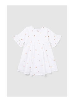 Toddler Girls Flower Seersucker Dress