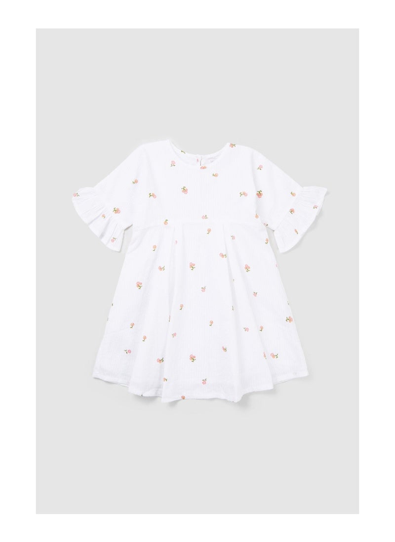 Blue zoo - Toddler Girls Flower Seersucker Dress - Image 1