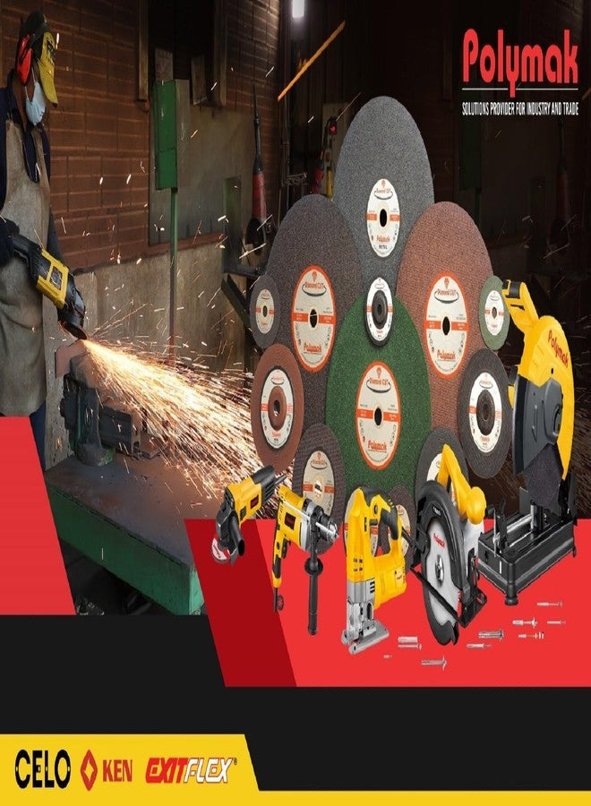 Polymak PM60JGE-14 Corded Jigsaw Machine|600W Motor|500-3000 SPM Variable Speed Jigsaw|60mm Wood & 10mm Steel Cutting Capacity|Lightweight|For Tile, Stone, Wood Cutting|6-Month Warranty|Yellow - Image 3