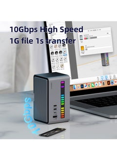 Hagibis Hagibis USB C Docking Station with Dual HDMI-compatible M.2 SSD Enclosure Ethernet 100W PD USB Hub SD/TF for Laptop Macbook Pro (U100 Ultra)  - Image 3