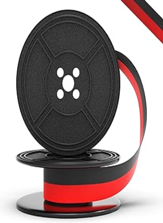 Inkvo Inkvo Twin Spool Typewriter Ribbon - Red and Black Ink - Fresh Ink Replacement - Compatible with Smith Corona, Royal, Remmington, Underwood, Brother, Olivetti, Olympia, Adler and More - 1 Pack 