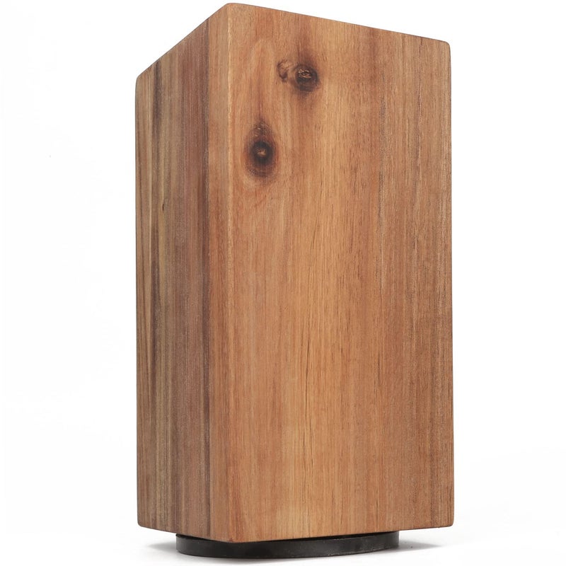 Resafy Magnetic Knife Wooden Block 360 Rotatable Knife Holder Rack with Strong Enhanced Magnets Acacia Wood  Stainless Steel Modern Black Style