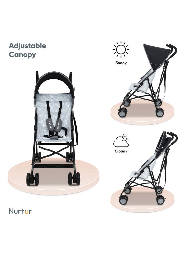 Nurtur Rex Buggy Stroller Multicolor Lightweight Stroller with Compact Fold Canopy Shoulder Strap 6 to 36 monthsMulticolor Official Product - Image 3