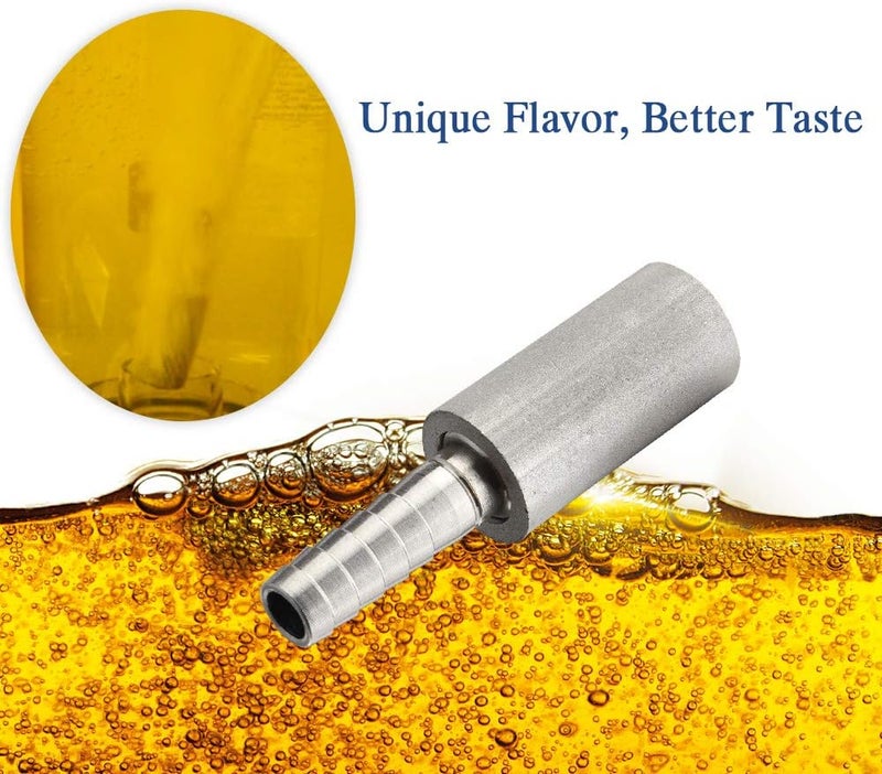 Ferroday (2 Set) 0.5 Micron Diffusion Stone Stainless Steel Aeration Stone Carbonating Stone with 1/4" Barb for Homebrew Wine Beer Soda Air Stone 0.5 Micron + 20 Inch Silicone Hose - Image 5