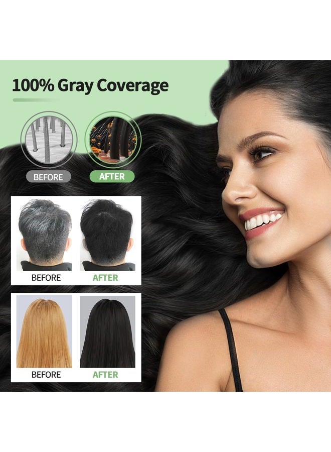 Leorx Black Hair Dye Shampoo, 16.9 Fl Oz - 3 In 1 Color For Gray Hair Instant Herbal Coloring For Women & Men - Ammonia Free - Image 3