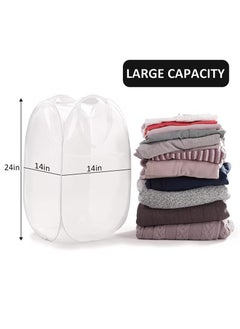 2 Pack Home Laundry Basket, Foldable Storage Basket, Mesh Popup Laundry Basket, Collapsible Clothes Washing Laundry Hamper with Carry Handle, White - pzsku/ZD37D6C951232871AC3F0Z/45/_/1733563220/f26bc452-81cb-4444-85f0-941b7c5effa8