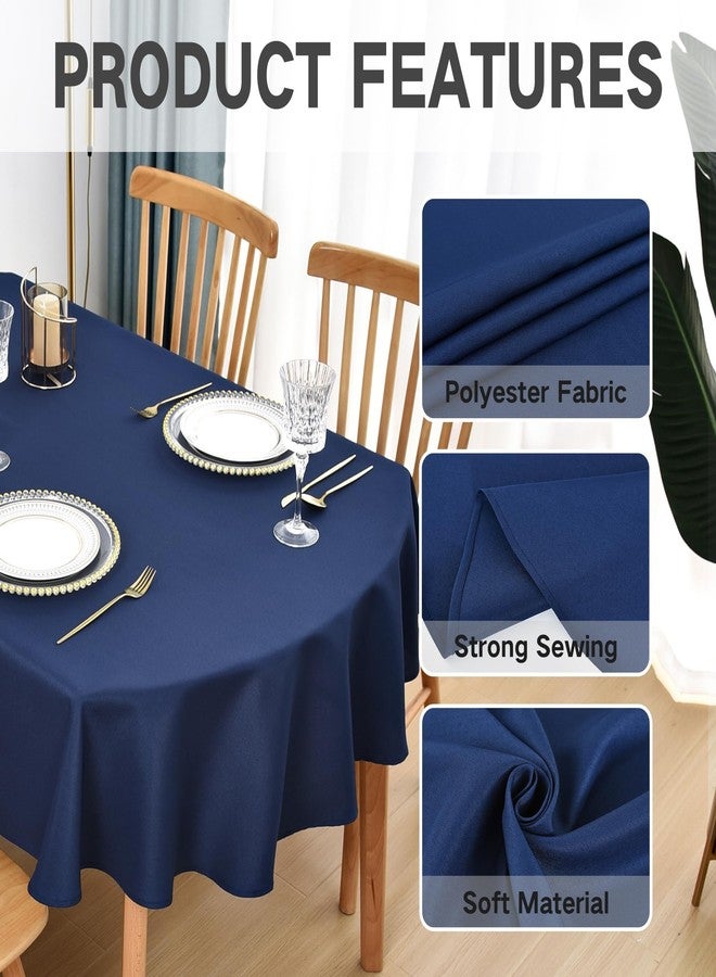 Nacuci Oval Tablecloth 60x84 Inch Polyester Fabric Table Cloth Solid Navy Blue Heavy Duty Table Cover Washable for Dining Home Party - Image 4