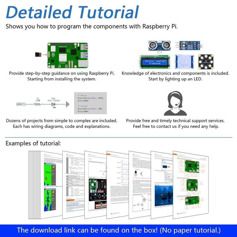 Freenove Projects Kit for Raspberry Pi 5 4 B 3 B+ 400 Zero 2 W, Simple Wiring, 860-Page Detailed Tutorial, Python C Java Scratch Processing Code, 132 Projects (Raspberry Pi NOT Included) - Image 4