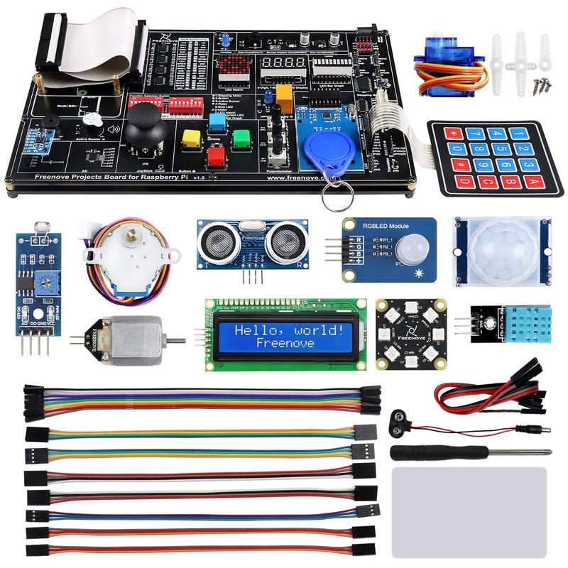 Freenove Projects Kit for Raspberry Pi 5 4 B 3 B+ 400 Zero 2 W, Simple Wiring, 860-Page Detailed Tutorial, Python C Java Scratch Processing Code, 132 Projects (Raspberry Pi NOT Included) - Image 1